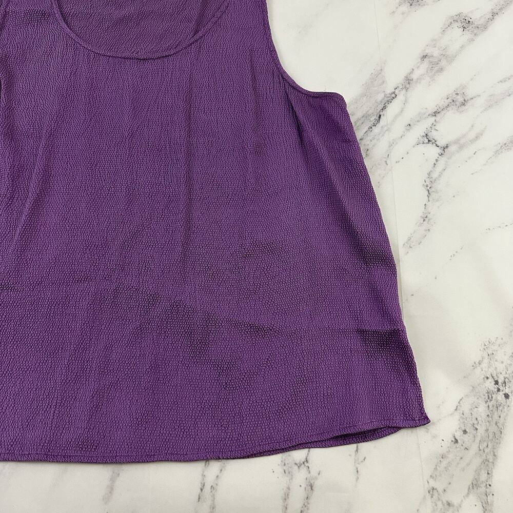 Citron Womens Shell Tank Top Size XL Purple Silk Blend Pebble Texture Scoop Neck - Picture 4 of 10